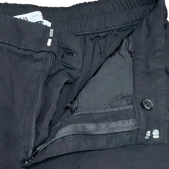 Zara Black Dress Shorts Size Small Black Elastic Waist Dressy High Waisted - Picture 3 of 11